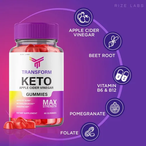 Miniatura 4 de rize labs - Gomitas avanzadas de vinagre de sidra de manzana Transform Keto (ACV) (60 gomitas)