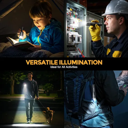Miniatura 8 de BUCASA Paquete de 6 linternas recargables de alto lúmenes, linterna pequeña más brillante, potentes linternas tácticas recargables, linterna LED