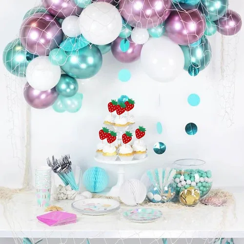 Miniatura 6 de 24 piezas de adornos para cupcakes de fresa, purpurina roja, temas de frutas, bayas y fresas, para verano, dulces, baby shower, fiesta