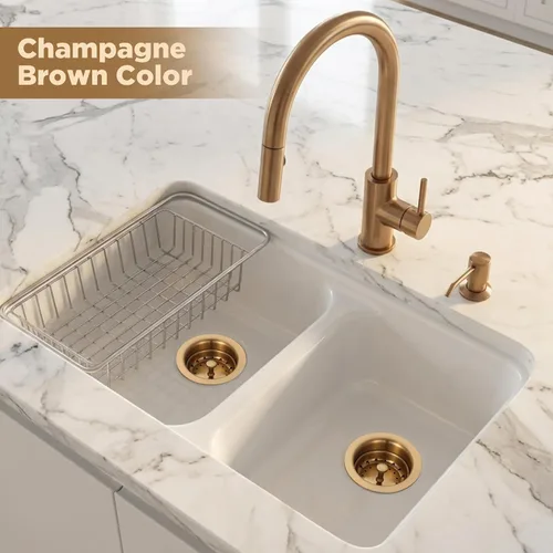 Miniatura 7 de Norme 5 Piezas Conjunto de Colador de Desagüe de Fregadero de Cocina de 3-1/2 Pulgadas Ensamblaje Brida de Triturador de Basura Tapón Obturador