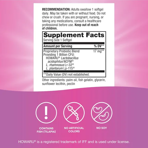 Miniatura 7 de Probiotic Pearls Once Daily Suplemento probiótico para mujer, 1 billón de cultivos vivos, supera el ácido estomacal, sin refrigeración, 30 cápsulas