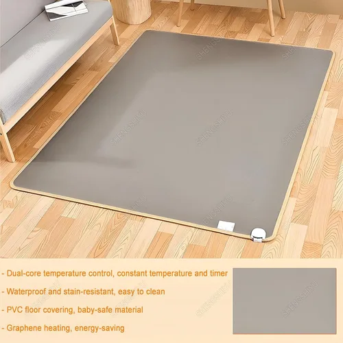 Miniatura 8 de Heated Carpet,Electric Floor Heating,Indoor Circulating Heat,Adjustable Temperature,Durables PVC,Creates a Warm Space for Family (100×100cm)