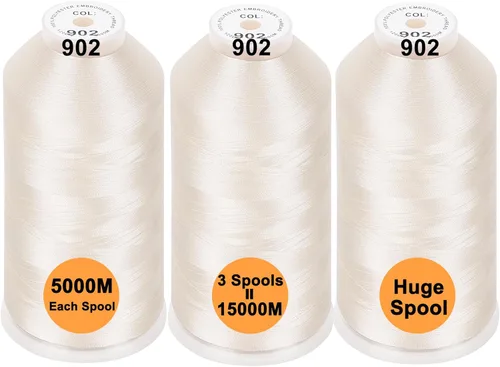 Miniatura 35 de New brothreads - 40 opciones - Varios paquetes de colores surtidos de hilo de poliéster para máquina de bordar, carrete grande de 5000 m para todas