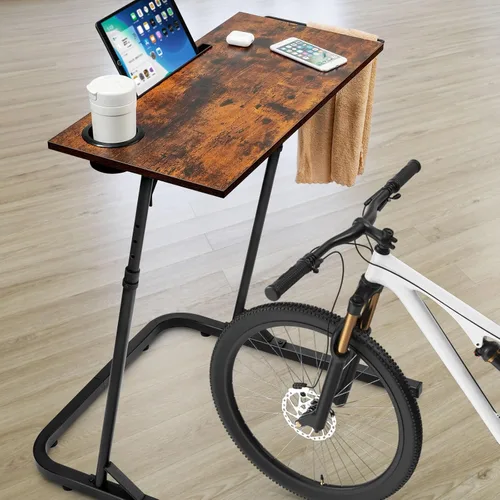 Miniatura 8 de ikkle Escritorio ajustable para entrenamiento de bicicleta, estación de trabajo portátil, escritorio de pie para ciclismo interior y entrenador