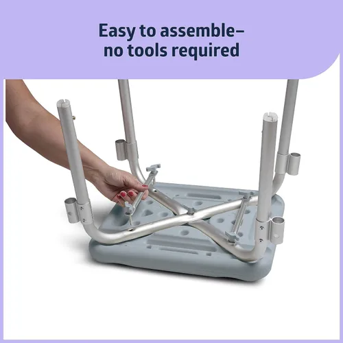 Miniatura 2 de Medline - Asiento de ducha con respaldo para baño con reposabrazos acolchados, ideal para bañeras, soporte robusto de hasta 350 libras, cómodo