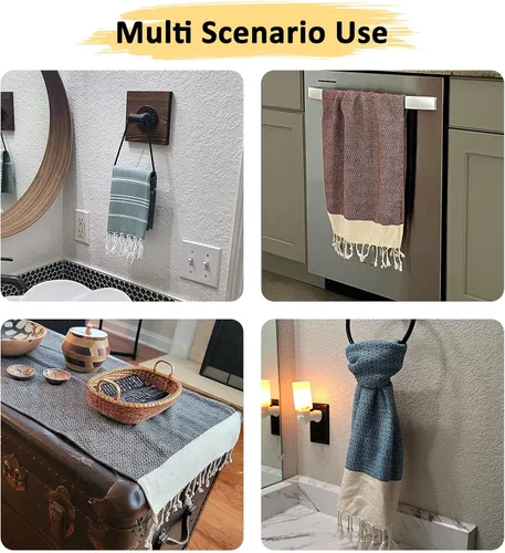Miniatura 8 de cabanana Toallas de mano para baño, paquete de 2, 20 x 30 pulgadas, 100% algodón, toallas de mano turcas, superabsorbentes y de secado rápido, Aqua