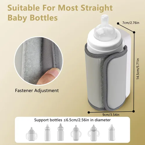 Miniatura 6 de TeqHome Calentador de biberones portátil para viajes, calentamiento instantáneo y calentamiento constante, calentador de biberones portátil
