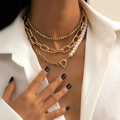Miniatura 3 de Long tiantian Collares en capas para mujer, joyería occidental para mujer, collar de moneda apilable, collar de país, moderno, bohemio, verano