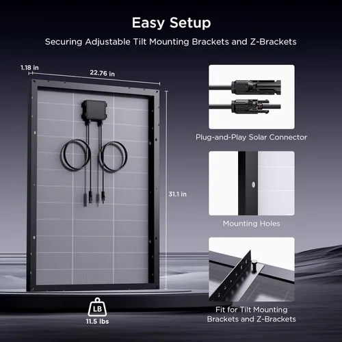 Miniatura 6 de N-Type 16BB - Panel solar de 400 W, 4 paneles solares de 100 W, 25% módulos fotovoltaicos monocristalinos de alta eficiencia, ahorro de espacio