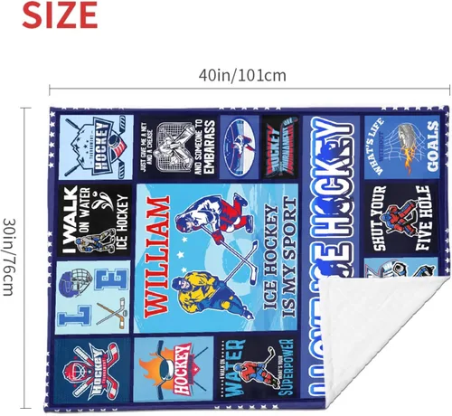 Miniatura 3 de Regalos personalizados de hockey sobre hielo para adolescentes, niños y niñas, mantas de franela premium personalizadas para amantes del hockey
