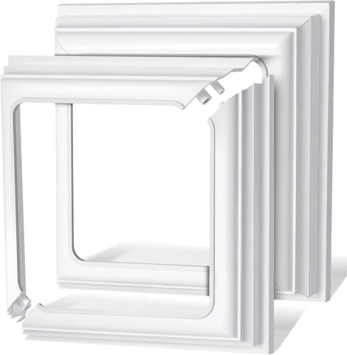 Miniatura 8 de Thyle 4 piezas de cubiertas de base de poste de vinilo verdaderas de 4x4 pulgadas, envolturas de columna para cubiertas de base de poste para porche
