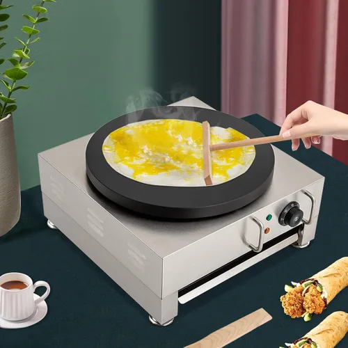 Miniatura 8 de Máquina eléctrica de crepé, máquina de panqueques de 16 pulgadas, 2200 W, antiadherente, acero inoxidable, máquina de panqueques eléctrica