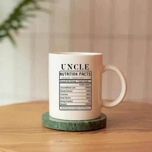 Miniatura 8 de Panvola Uncle Nutrition Facts Label From sobrino Hermano Hermana Día del Padre Nuevos tíos Divertidos Familia Reunión Taza de café de cerámica 11oz