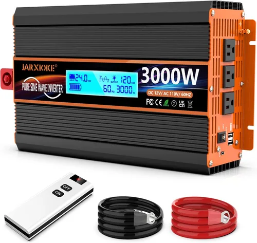 Miniatura 11 de Inversor de Potencia de Onda Sinusoidal Pura de 2500 Vatios, Convertidor de 12V DC a 110V 120V para Familia, RV, Sistema Solar Fuera de la Red