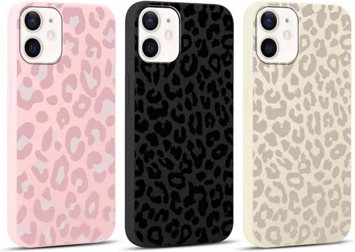 Miniatura 33 de Paquete de 3 Fundas Bonitas con Estampado de Guepardo para iPhone 13/14 de 6.1" Funda de Teléfono, Fundas de Diseño Estético de Leopardo Silicona