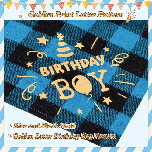 Miniatura 4 de Mihachi Suministros para fiestas de cumpleaños para perros, bandana y sombrero con número, bufanda triangular para regalo de decoración, perros