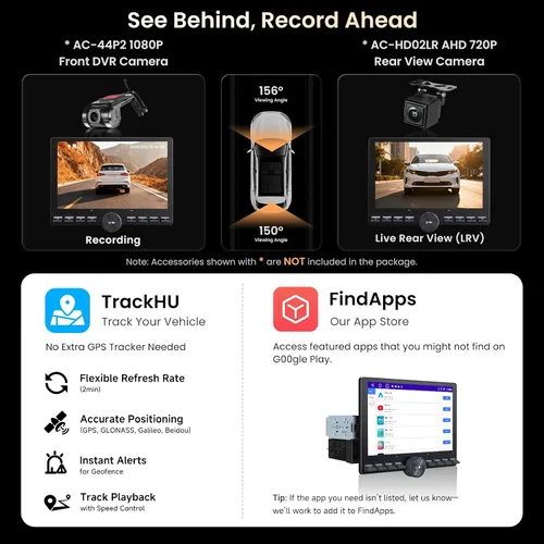 Miniatura 7 de Estéreo para automóvil Single/Doble DIN - Pantalla táctil flotante QLED de 10.1 pulgadas con botón, inalámbrico CarPlay/Android Auto