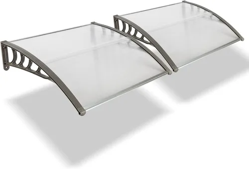 Miniatura 24 de 2 toldos para puerta de ventana de 40 x 40 pulgadas, toldo para exteriores, cubierta de policarbonato para puertas de entrada, toldo de entrada