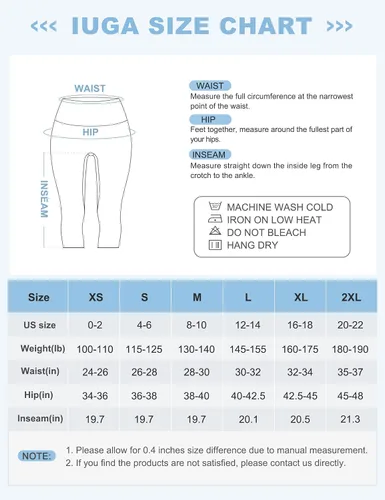 Miniatura 5 de IUGA High Waisted Yoga Pants for Women with Pockets Capri Leggings for Women Workout Leggings for Women Yoga Capris