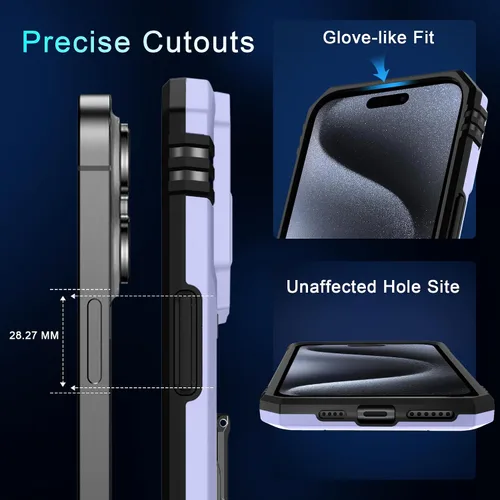 Miniatura 343 de DEERLAMN Funda para iPhone Xs Max con funda deslizante para cámara + protector de pantalla, soporte giratorio de anillo de grado militar a prueba