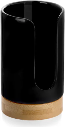 Dispensador de tazas de baño de cerámica, soporte desechable de papel y plástico de 3 a 5 onzas, dispensador de tazas de enjuague bucal para baño,