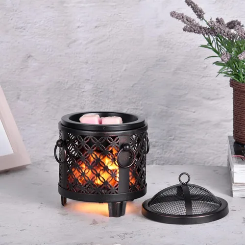 Miniatura 2 de Calentador eléctrico de cera 4 en 1 para chimenea, moneda de cobre vintage, sin llama, para cubos de cera perfumada y aceite de fragancia
