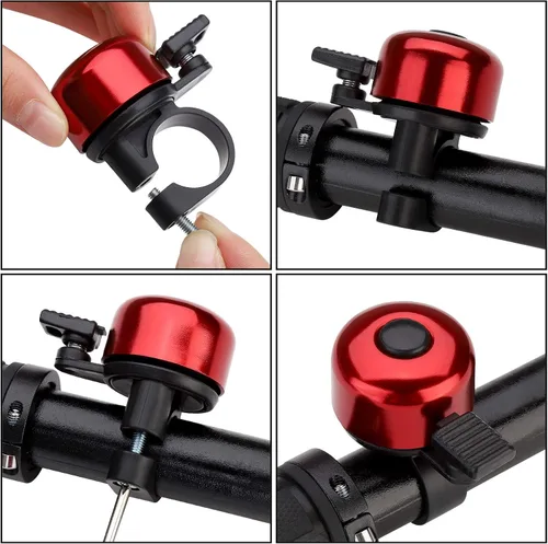 Miniatura 3 de Timbre de Bicicleta Timbre de Bicicleta Sonido Nítido para Adultos Niños Niños Niñas Rojo