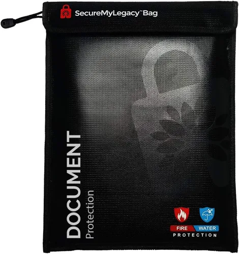 Miniatura 7 de Secure My Legacy - Bolsa ignífuga: bolsas impermeables e ignífugas para documentos, soporte para documentos con almacenamiento resistente al fuego
