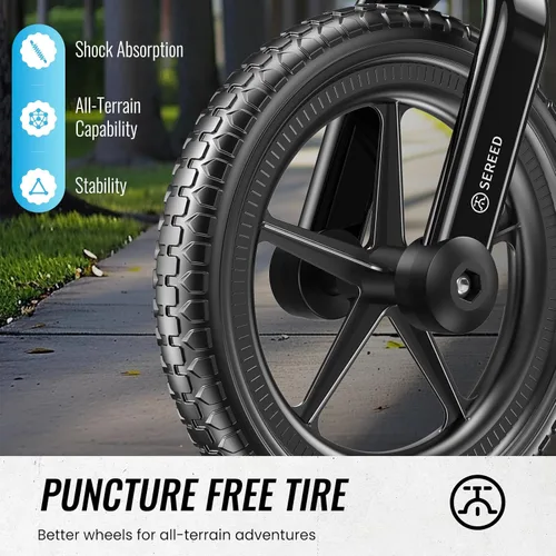Miniatura 6 de SEREED Bicicleta de equilibrio para niños de 2 a 5 años, sin pedales, ajuste sin herramientas, placa personalizable con calcomanías, regalo para Rosa