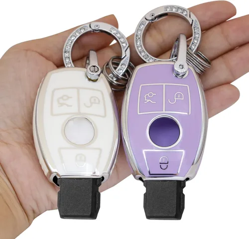Miniatura 8 de 2 fundas para llavero BMW con llavero de TPU suave, compatible con BMW Serie 7 2023 2024 740 760i I5 I7 IX X1 X5 X6 X7 XM (morado blanco)