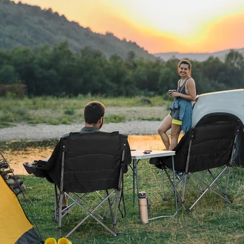 Miniatura 2 de Bolosy Paquete de 2 Sillas de Camping de Gran Tamaño para Adultos de Servicio Pesado Sillas Plegables para Exteriores Acolchadas Sillas de Césped