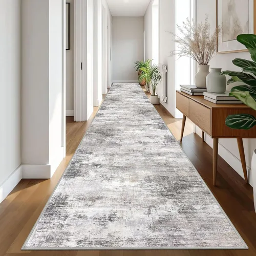 Miniatura 274 de IOHOUZE Alfombra abstracta lavable de 3 x 12 pies para pasillos, antideslizante para cocina, camino de entrada de lana sintética para interiores