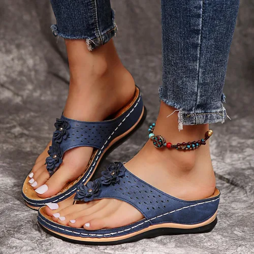 Miniatura 9 de Sandalias ortopédicas con soporte de arco para mujer, sandalias de cuña para mujer, sandalias para caminar, cómodas sandalias de plataforma