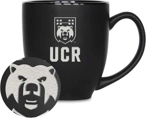 Miniatura 72 de Rico Industries - Taza de cerámica mate negra con grabado láser estándar de 15oz para NCAA (escuelas T & U) - Para bebidas calientes o frías