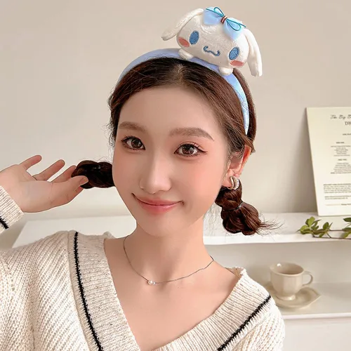 Miniatura 4 de Diadema Kawaii de spa para lavar la cara, linda diadema para maquillaje, lavado, fiesta, accesorios de disfraz para mujeres y niñas (azul)