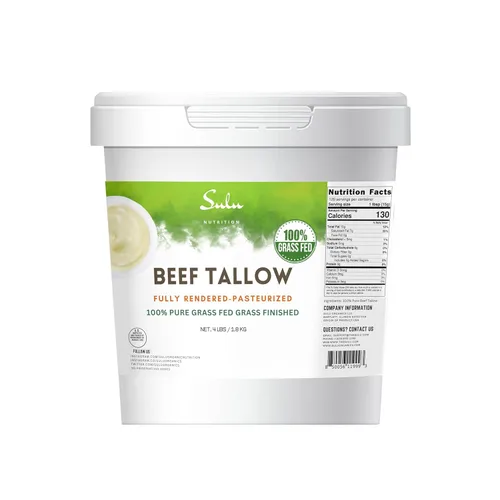 Miniatura 2 de 100% Puro Sebo de Carne de Res Alimentada con Hierba y Acabada Totalmente Fundido - Grado Alimenticio (3.17 kg)