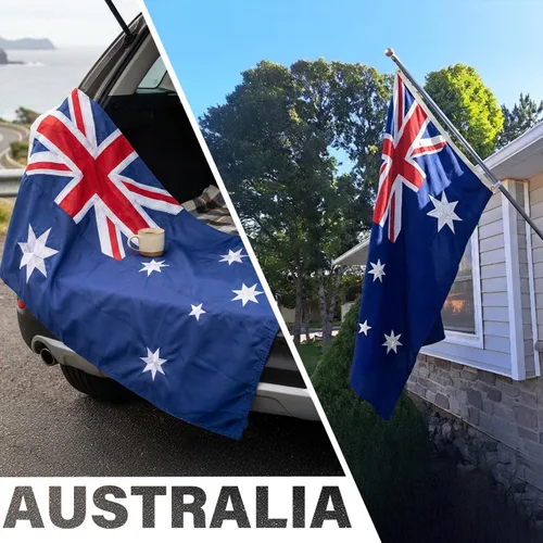 Miniatura 6 de XIFAN Bandera de Australia prémium de 3 x 5 pies, para exteriores, grande, de doble cara, resistente, nailon 210D, bordado, estrellas, bandera