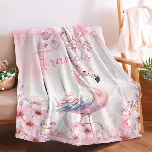 Miniatura 20 de Manta de bebé personalizada para niñas y niños pequeños, recién nacidos, regalos personalizados de vaca floral con nombre y texto, 40 x 30 pulgadas