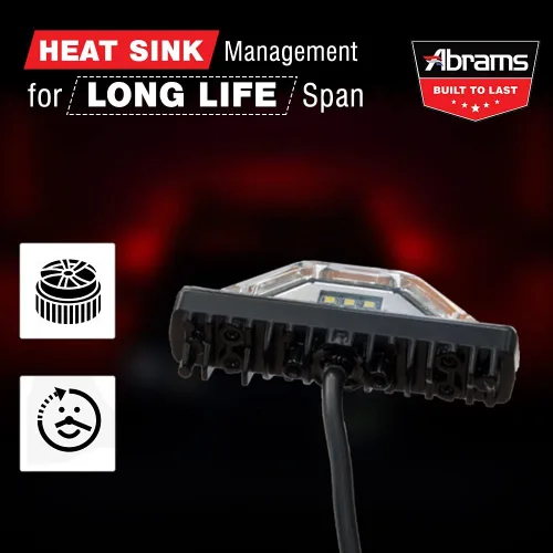 Miniatura 6 de Abrams Flex 180 - Cabezal de luz LED ámbar/blanco para parrilla [64 W - 16 LED] [Clase SAE 1] Gran angular debajo del espejo Snow Plow Truck