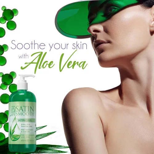 Miniatura 6 de Satin Smooth Waxing Duo: cera de depilación de óxido de zinc y gel calmante para la piel de aloe vera fresco