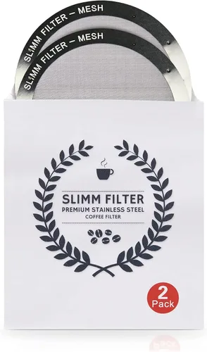 Miniatura 8 de Juego de filtros reutilizables – 2 piezas de metal de acero inoxidable – 2 filtros de metal de malla para cafetera AeroPress y máquina de café