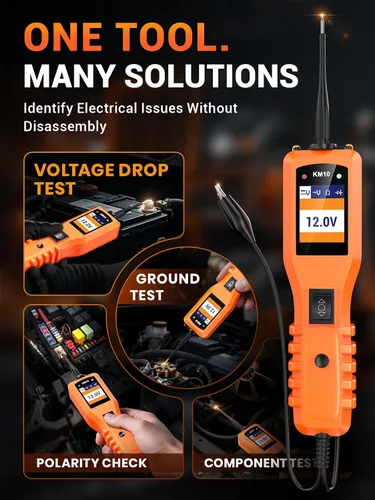 Miniatura 8 de KZYEE KM10 Kit de Sonda de Circuito de Potencia, Probador de Circuito Automotriz 12V 24V, Multímetro Digital, Buscador de Cortocircuitos, Probador