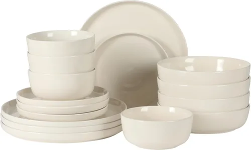 Miniatura 14 de Gibson Home Oslo - Juego de vajilla de porcelana resistente a las astillas y a los arañazos de 12 piezas, servicio para 4 – Platos y cuencos negros