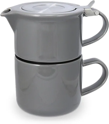 Miniatura 10 de FORLIFE Té para uno con infusor de 14 onzas, grafito negro