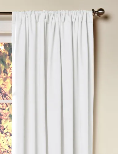 Miniatura 9 de COTTON CRAFT Cortina Blanca - Panel de Ventana - Juego de 2 Cortinas - Grueso Telar de Pato de Algodón Reversible con Pestaña Superior para Ventana