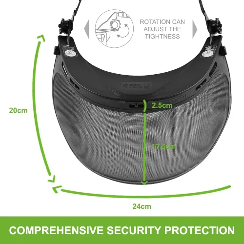 Miniatura 4 de GREEN DEVIL - Visor de malla metálica de repuesto con protector facial protector con soporte de montaje para cascos/cascos forestales/motosierras