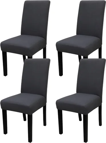Miniatura 69 de JQinHome Juego de 8 fundas para sillas de comedor, fundas de alta elasticidad extraíbles y lavables, fundas protectoras de asiento para silla