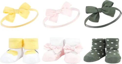 Miniatura 30 de Hudson Baby Conjunto de regalo de diadema y calcetines para niña Flor azul marino rosa