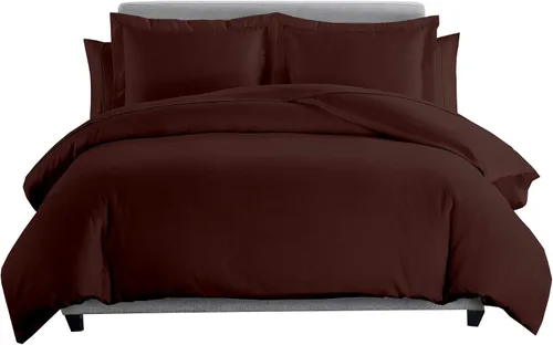 Miniatura 8 de Juego de cama de plumón de ganso de 8 piezas, 100% algodón, color gris pardo, tamaño matrimonial, incluye juego de sábanas de 600 hilos + juego