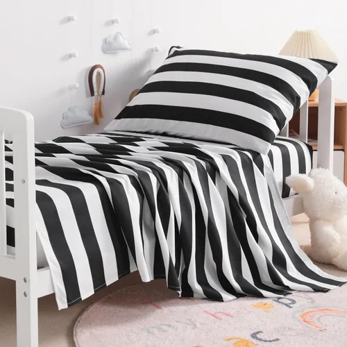 Miniatura 9 de NTBAY Juego de sábanas para niños pequeños, juego de sábanas de microfibra para cuna, sábana encimera, sábana bajera, funda de almohada, ropa